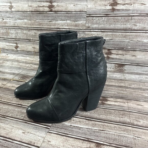 Rag & Bone Newbury zip leather Bootie color black size 40 US 8 New in box $495 - Picture 2 of 12